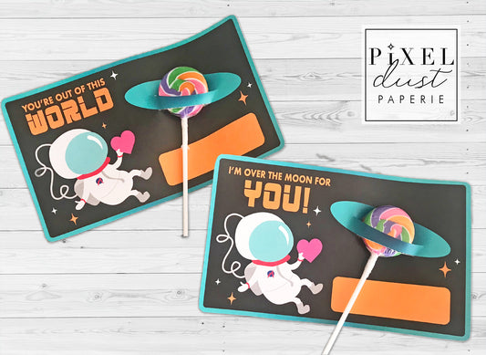 Astronaut Space Printable Valentine Treat Holder Cards