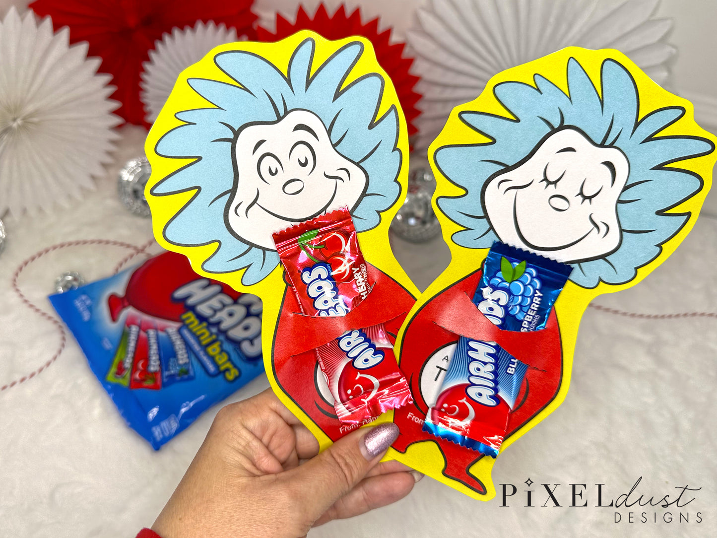 Thing 1 and Thing 2 - Dr. Seuss Week Treat Cards