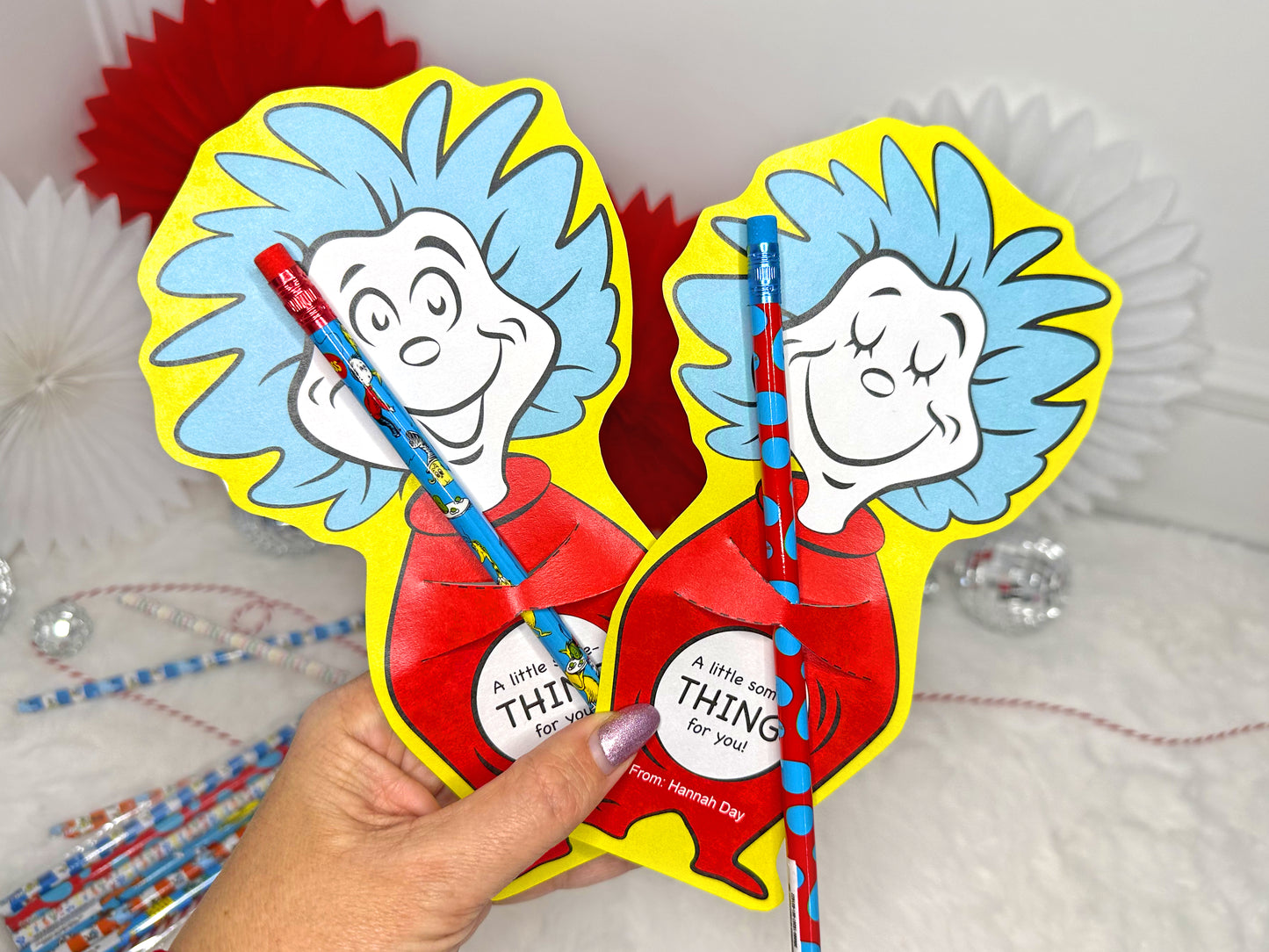 Thing 1 and Thing 2 - Dr. Seuss Week Treat Cards