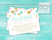 Load image into Gallery viewer, Twinkle, Twinkle Little Star Baby Shower, Books for Baby Insert Card Printable File
