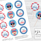 4th of July Uncle Sam Printable Red, White & Blue Cupcake Toppers / Picks