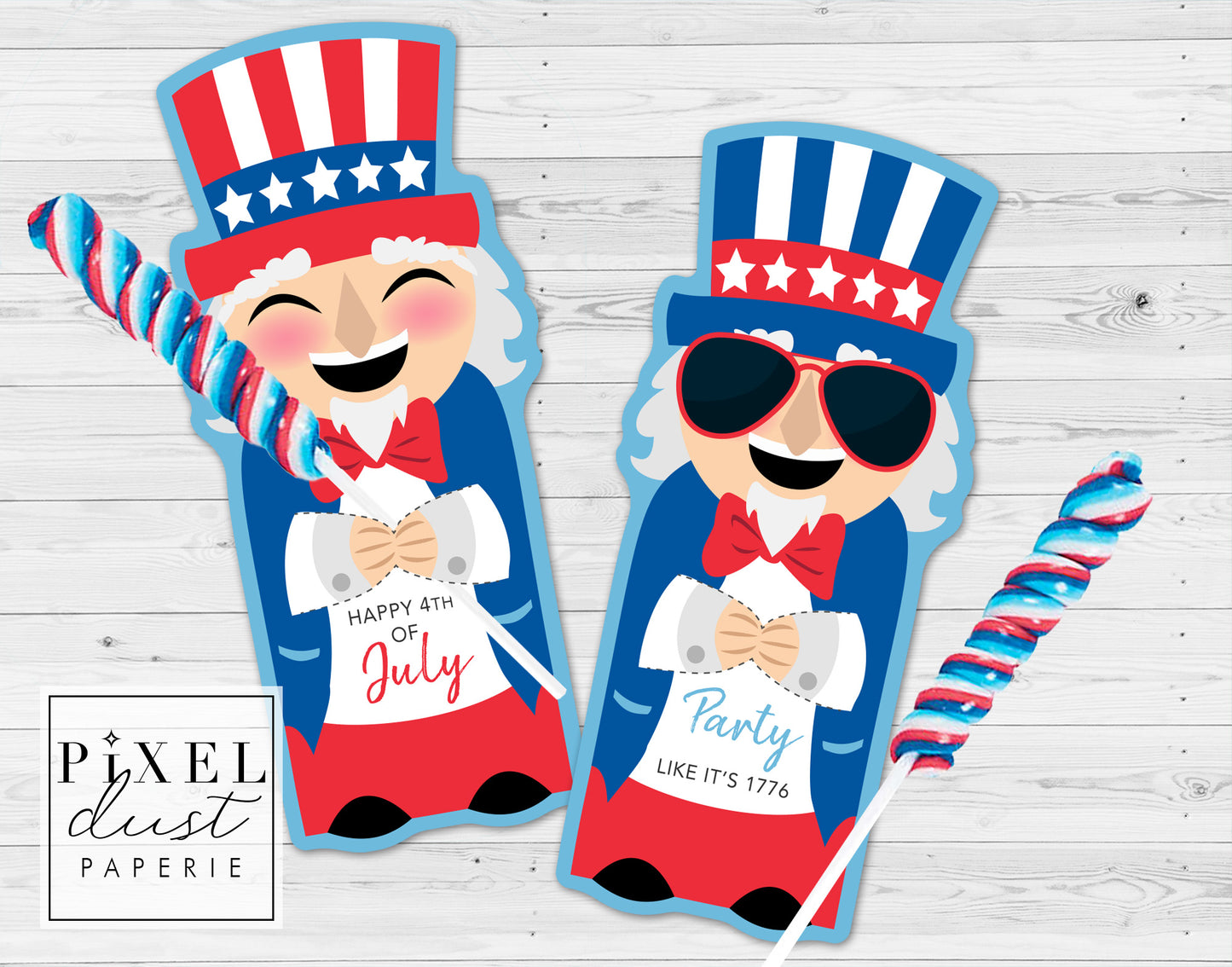 4th of July Uncle Sam Sparkler Holder Printable