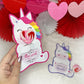 Unicorn Valentine Printable Treat Holder Cards