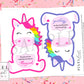 Unicorn Birthday Thank You Party Favor Cards