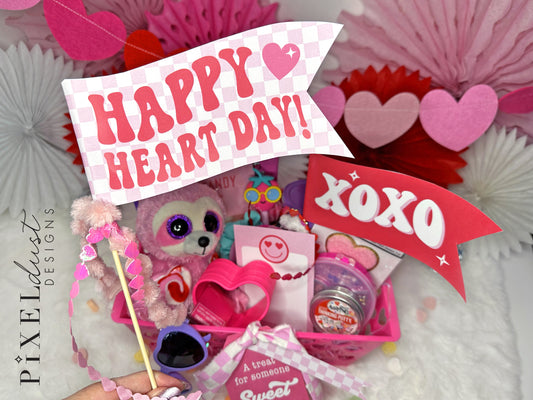 Printable Valentine Gift Tags & Flags Set