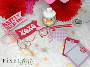 Printable Valentine Gift Tags & Flags Set