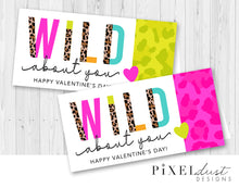 Load image into Gallery viewer, &quot;WILD About You&quot; Neon Leopard Print Valentine Treat Bag Toppers
