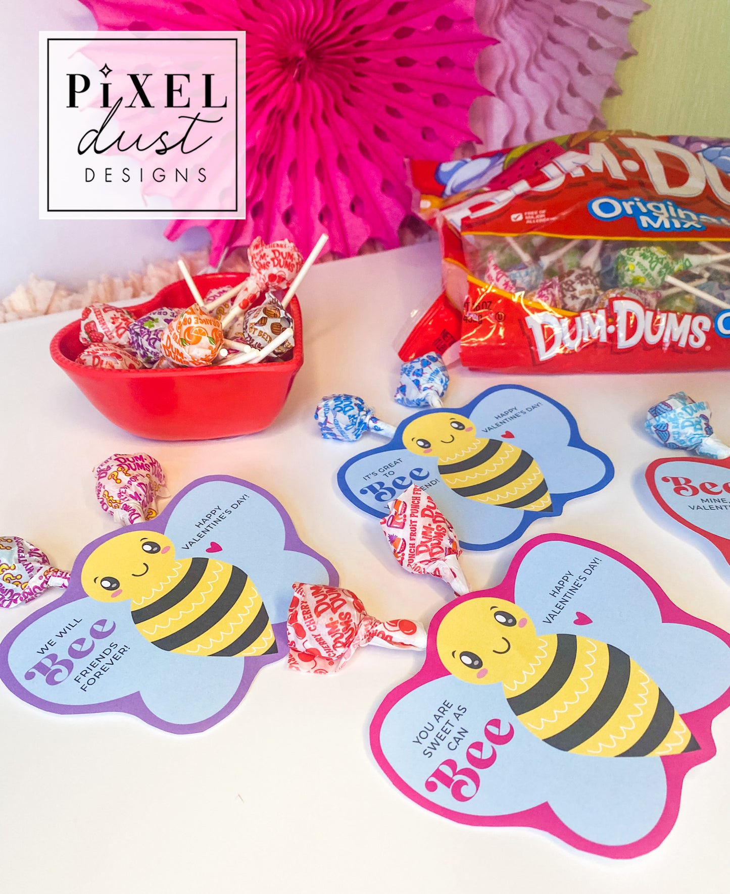 Bee Mine Lollipop Printable Valentine Cards