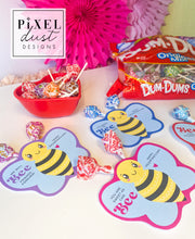 Load image into Gallery viewer, Bee Mine Lollipop Printable Valentine Cards
