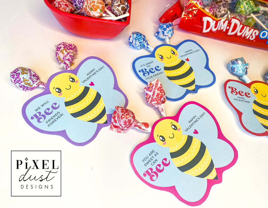 Bee Mine Lollipop Printable Valentine Cards
