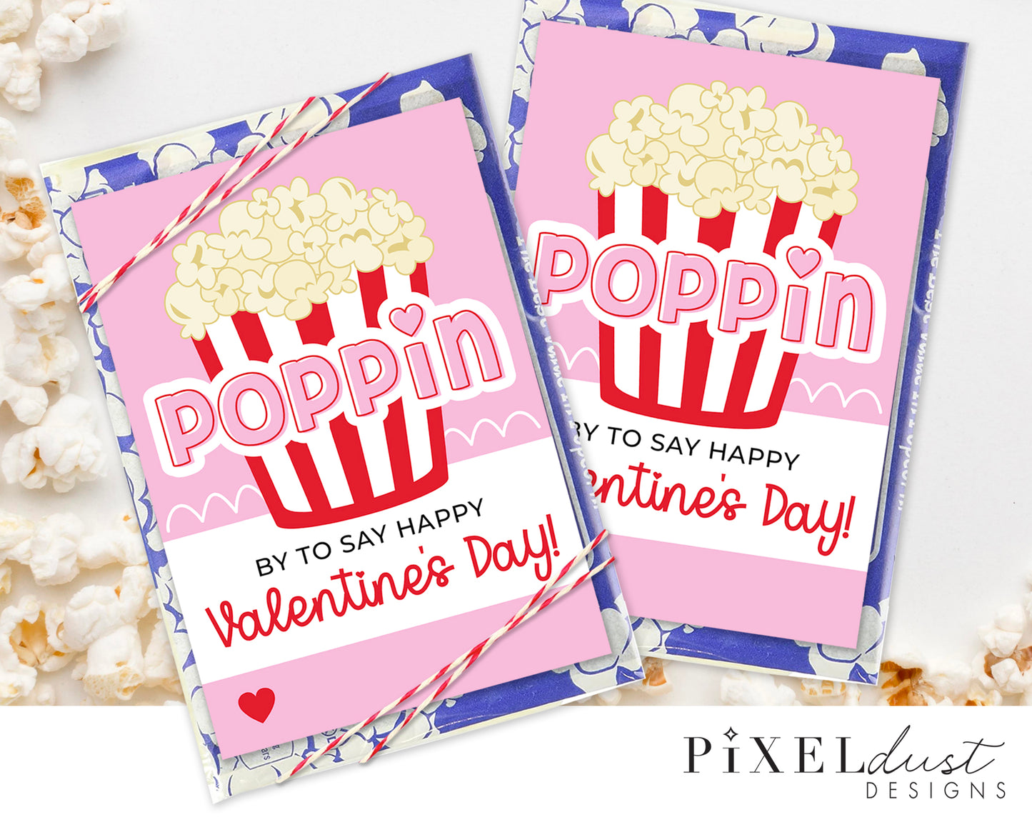 Cute Popcorn Valentine Printable Cards