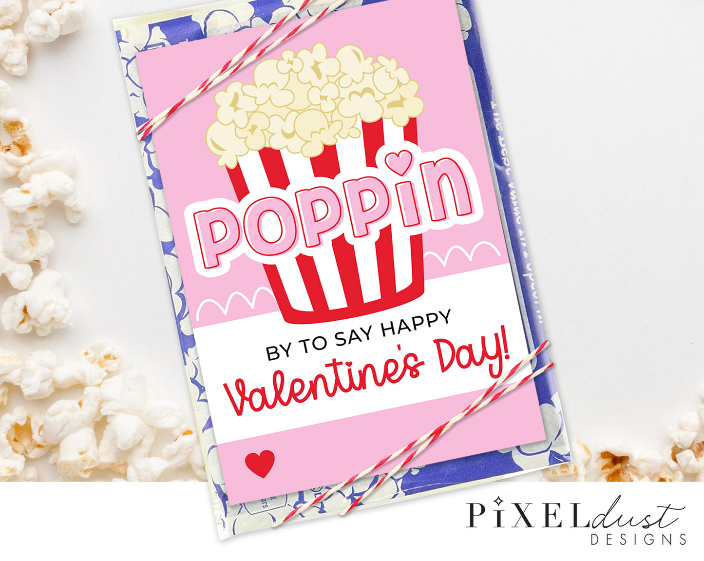 Cute Popcorn Valentine Printable Cards