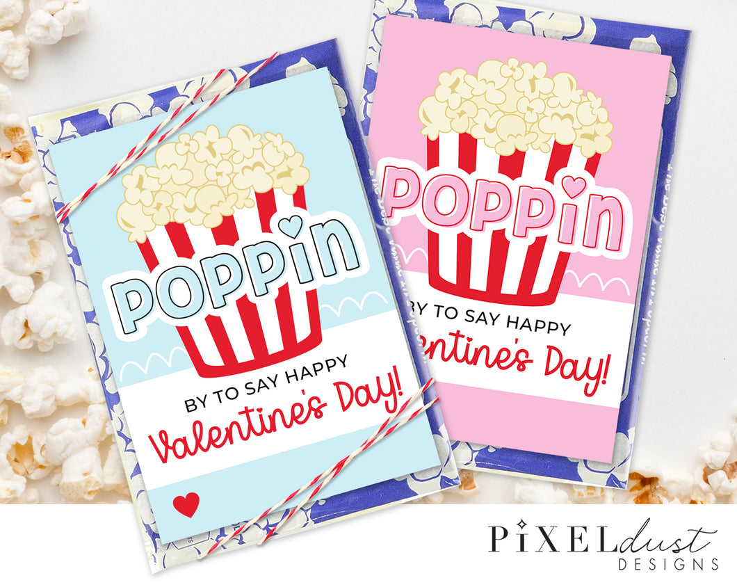Cute Popcorn Valentine Printable Cards