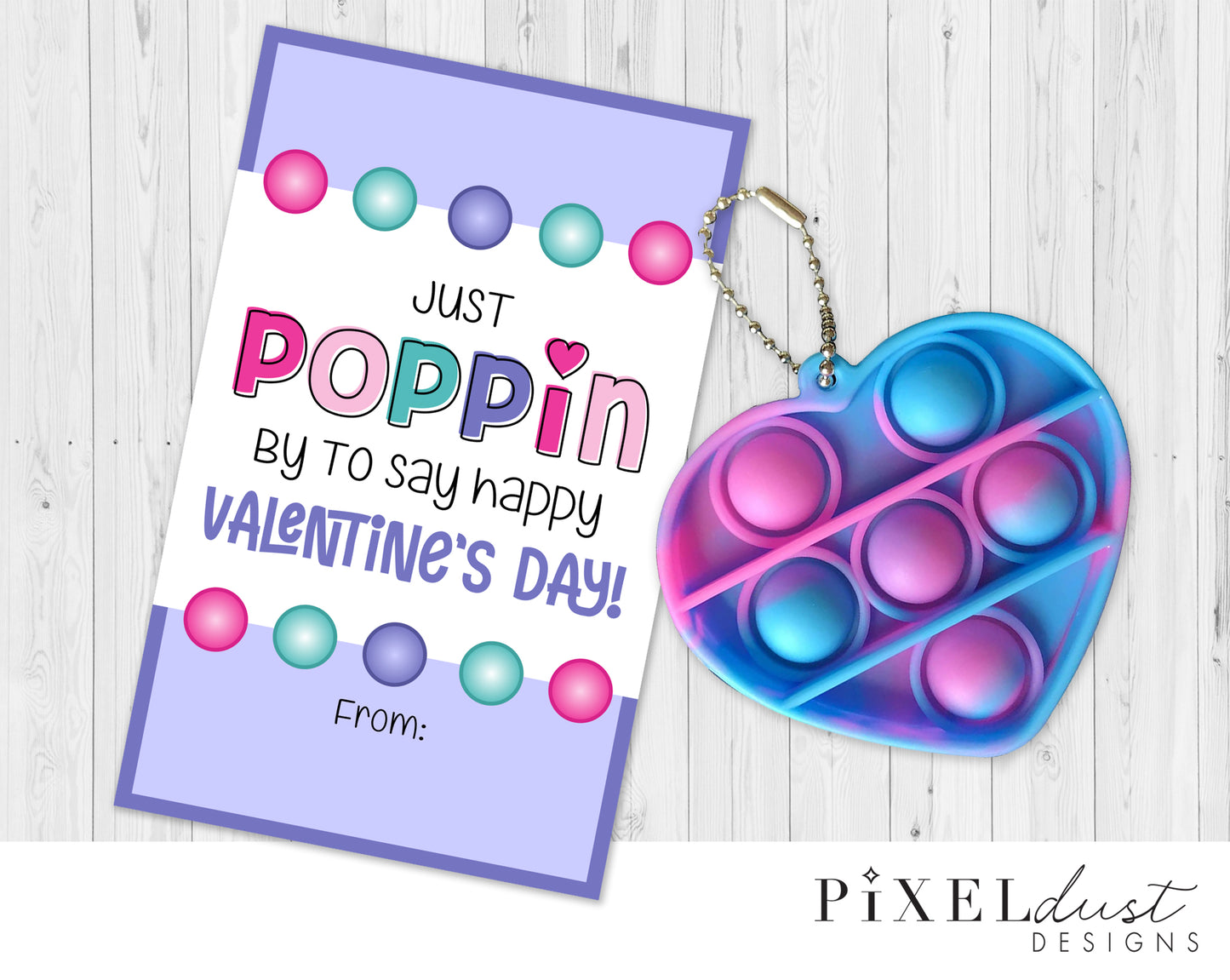 Pop-It Printable Valentine's Day Card for kids