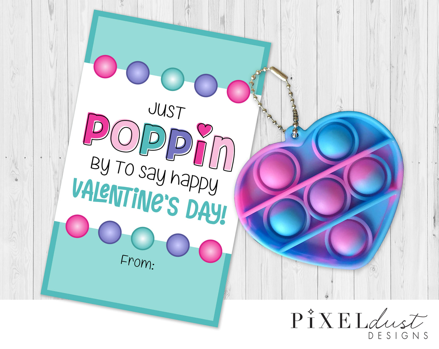 Pop-It Printable Valentine's Day Card for kids