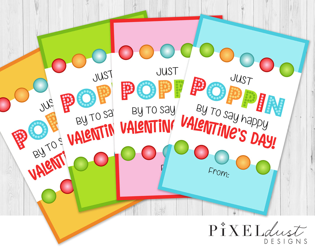 Rainbow Pop-It Printable Valentine for Kids