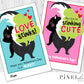 Love Stinks Funny Skunk Printable Valentine Cards