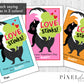 Love Stinks Funny Skunk Printable Valentine Cards