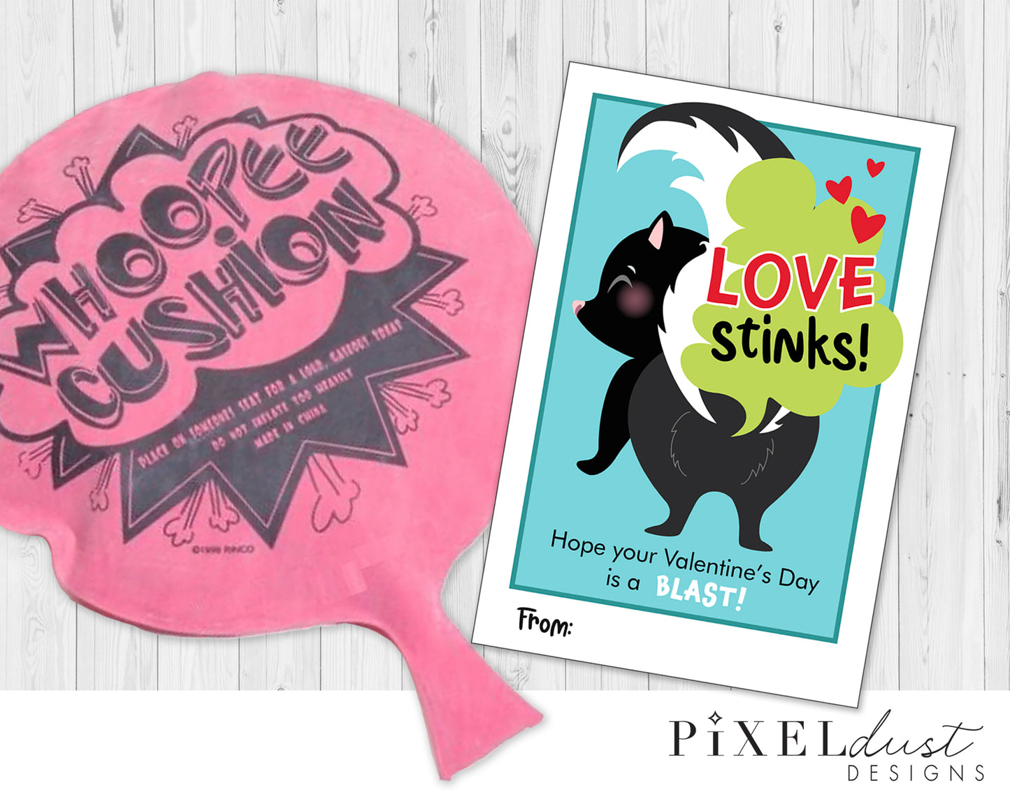 Love Stinks Funny Skunk Printable Valentine Cards