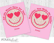 Load image into Gallery viewer, Leopard Print Heart-Eye Smiley Face Emoji Valentine Cards
