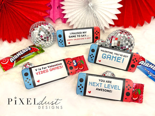 Video Game Printable Valentine Candy Cards