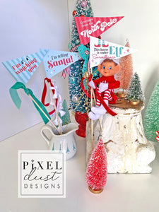I'M WATCHING YOU - Elf on the Shelf Pennant Flags, Set of 4