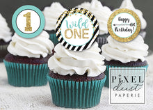 Load image into Gallery viewer, Wild ONE 1st Birthday Printable Cupcake Toppers / Picks
