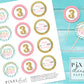 Young, Wild & Three Pink Birthday Printable Cupcake Toppers / Picks