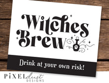 Load image into Gallery viewer, Witches Brew Printable Halloween Sign, Halloween Party Home Decor 8x10 Sign
